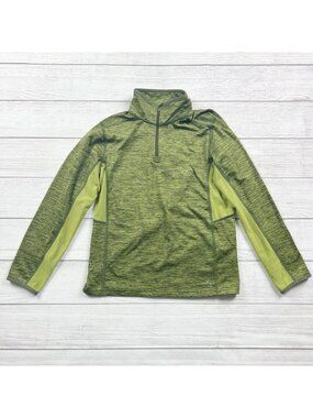 L.L. Bean Kids Half Zip Green Pullover Shirt Medium 10-12